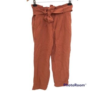 madewell Dunaway paperbag pants burnt ornage sz 0